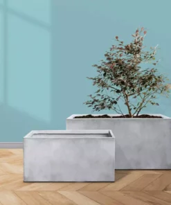 KANTE 31" and 23"L Rectangular Large Concrete Long Box Planters Set of 2, Outdoor/Indoor Strong UV Resistant w/Drainage Holes -Outdoor Plant Life concrete kante plant pots rf0104ab c81921 fa 1000