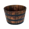 Vigoro 25.98 in. Dia x 16.54 in. H Round Wooden Barrel Planter -Outdoor Plant Life dark wood vigoro barrel planters hl6642 64 1000