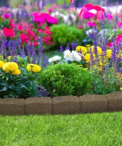 Vigoro Roman Stone 48 in. Rubber Garden Edging Earth (Pack of 2) -Outdoor Plant Life earth vigoro rubber edging mt5001789cm 4f 1000