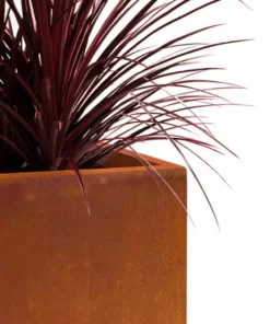 KANTE 16in.H Square Faux Weathering Steel Finish Lightweight Concrete Durable Elegant Planter w/Drainage Hole, Home and Garden -Outdoor Plant Life faux weathering steel kante plant pots rf0001c c91942 44 1000