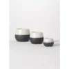 SULLIVANS Black And White Ceramic Pot - Set of 3 -Outdoor Plant Life glaze sullivans plant pots cm2971 64 1000