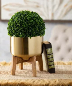 SULLIVANS Brass Planter On Stands - Set of 3 -Outdoor Plant Life gold sullivans plant pots n2714 4f 1000