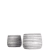 SULLIVANS Gray and White Ceramic Striped Planter - Set of 2 -Outdoor Plant Life gray and white sullivans plant pots cm2787 64 1000