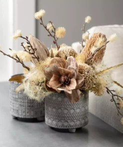 SULLIVANS Gray Geometric Print Cement Pot - Set of 3 14 SULLIVANS Gray Geometric Print Cement Pot - Set of 3 -Outdoor Plant Life gray patterned sullivans plant pots cmt1207 fa 1000