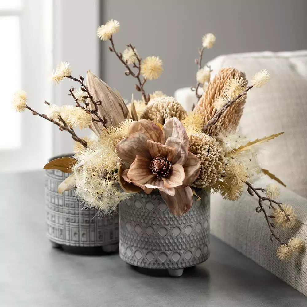 Outdoor Plant Life -Outdoor Plant Life gray patterned sullivans plant pots cmt1207 fa 1000