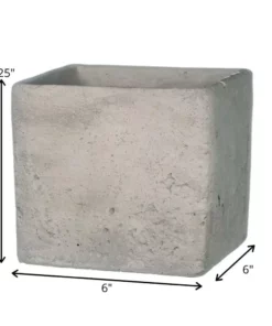 SULLIVANS Gray Cement Square Planter -Outdoor Plant Life gray sullivans plant pots cmt1090 1f 1000