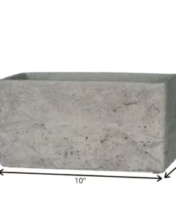 SULLIVANS Gray Cement Rectangular Planter 7 SULLIVANS Gray Cement Rectangular Planter -Outdoor Plant Life gray sullivans plant pots cmt1094 4f 1000