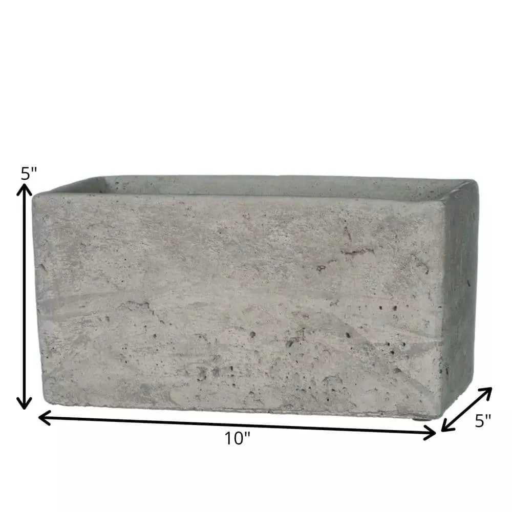SULLIVANS Gray Cement Rectangular Planter 5 SULLIVANS Gray Cement Rectangular Planter - Image 3
