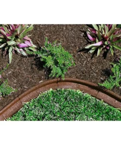 Vigoro EcoBorder 4 ft. Grey Rubber Landscape Edging (6-Pack) -Outdoor Plant Life gray vigoro rubber edging ecobrd grey 6pk 1f 1000