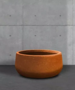 KANTE 16 in. Dia. Round Iron Oxide Concrete Bowl Planter, Outdoor Indoor Large Planter Pot with Drainage Hole -Outdoor Plant Life iron oxide kante plant pots rc0051b c80621 31 1000