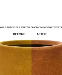 KANTE 16 in. Dia. Round Iron Oxide Concrete Bowl Planter, Outdoor Indoor Large Planter Pot with Drainage Hole -Outdoor Plant Life iron oxide kante plant pots rc0051b c80621 4f 1000