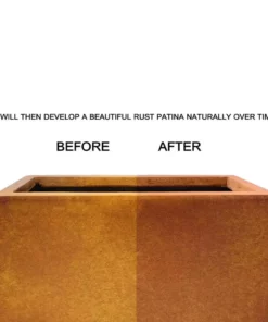 KANTE 28 in. H Iron Oxide Lightweight Concrete Tapered Planter with Drainage Hole, Large Outdoor/Indoor Tall Square Planter -Outdoor Plant Life iron oxide kante plant pots rf0229a s c80621 4f 1000