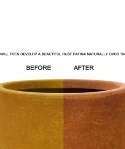 KANTE 17.3 in., 13.4 in., & 10.6 in. H Round Iron Oxide Concrete Planter (Set of 3) Outdoor Indoor Large Pots w/Drainage Holes -Outdoor Plant Life iron oxide kante plant pots rf2015022bcd c80621 4f 1000