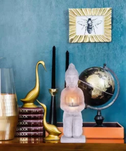 KANTE 12.8 in. H Gray Cement Buddha Tealight Candle Holder Garden Statue Ornament 12 KANTE 12.8 in. H Gray Cement Buddha Tealight Candle Holder Garden Statue Ornament -Outdoor Plant Life kante garden statues sx20200173 44 1000