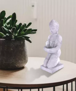 KANTE 12.8 in. H Gray Cement Buddha Garden Statue Tealight Candle Holder Ornament 11 KANTE 12.8 in. H Gray Cement Buddha Garden Statue Tealight Candle Holder Ornament -Outdoor Plant Life kante garden statues sx20200175 1f 1000