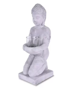 KANTE 12.8 in. H Gray Cement Buddha Garden Statue Tealight Candle Holder Ornament 13 KANTE 12.8 in. H Gray Cement Buddha Garden Statue Tealight Candle Holder Ornament -Outdoor Plant Life kante garden statues sx20200175 fa 1000