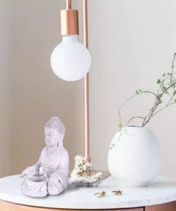KANTE 6.5 in. H Gray Cement Sitting Buddha Garden Statue Tealight Candle Holder Ornament (2-Pack) -Outdoor Plant Life kante garden statues sx20200177 1f 1000