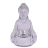 KANTE 6.5 in. H Gray Cement Sitting Buddha Garden Statue Tealight Candle Holder Ornament (2-Pack) -Outdoor Plant Life kante garden statues sx20200177 64 1000