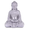 KANTE 14.17 in. H Gray Cement Meditating Buddha Garden Statue Tealight Candle Holder Ornament -Outdoor Plant Life kante garden statues sx20200179 64 1000