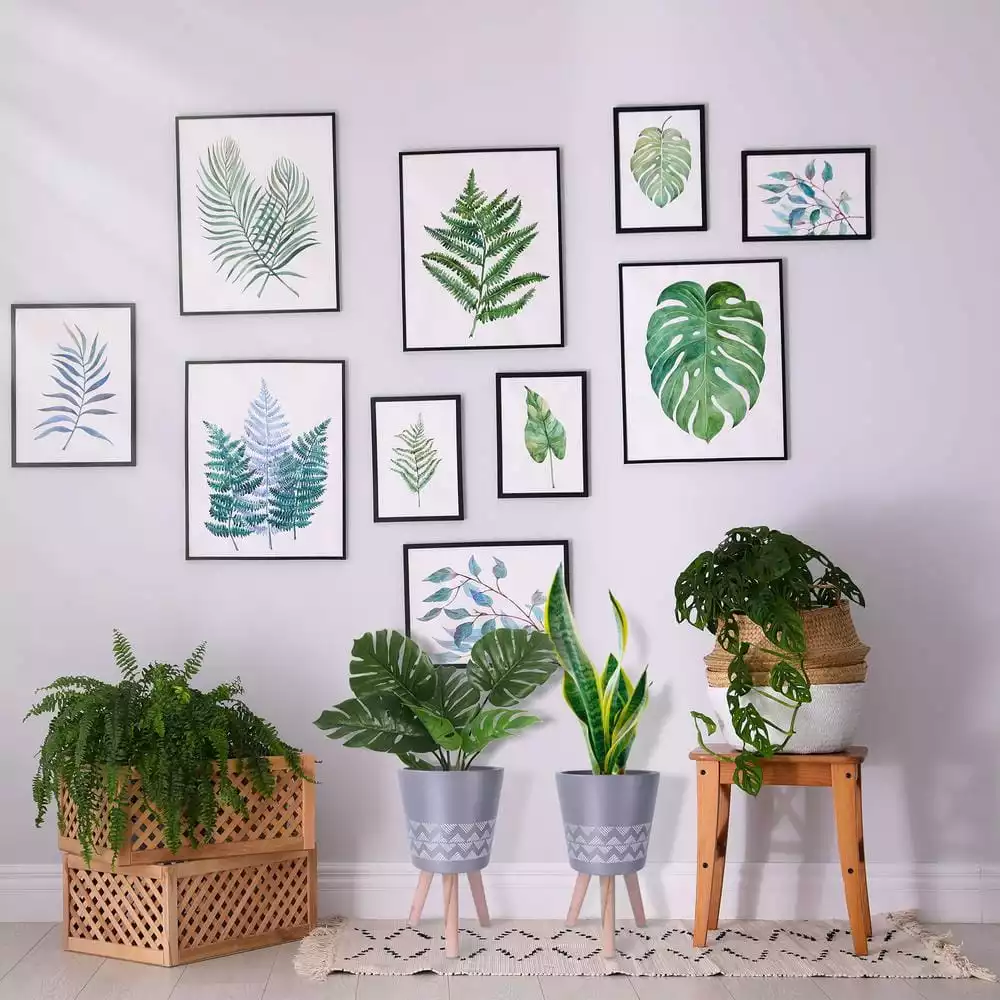 KANTE 17.4 in. Tall Light Gray Lightweight Concrete Classic Outdoor/Indoor Cylindrical Planter with 3 Wooden Legs 7 KANTE 17.4 in. Tall Light Gray Lightweight Concrete Classic Outdoor/Indoor Cylindrical Planter with 3 Wooden Legs - Image 5