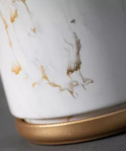 SULLIVANS Marbled White and Gold Terracotta Pot -Outdoor Plant Life marbled white and gold sullivans plant pots cmt1208 c3 1000