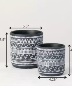 SULLIVANS Multi-Color Ceramic Flower Pots (Set of 2) -Outdoor Plant Life multicolor sullivans plant pots cm2911 44 1000