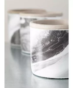 SULLIVANS Multi-Color Cement Fluid Pattern Container (Set of 3) -Outdoor Plant Life multicolor sullivans plant pots cmt1192 4f 1000