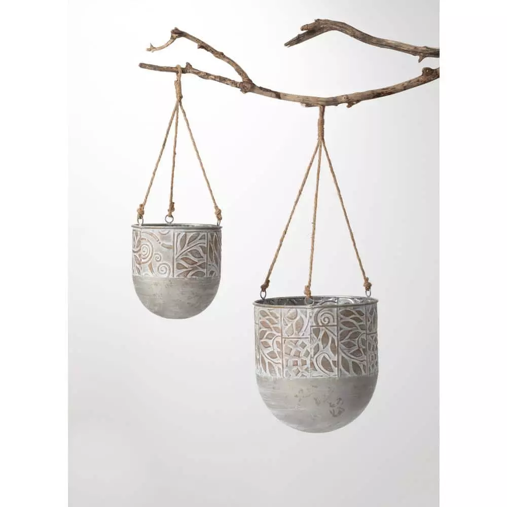 SULLIVANS Multi-Color Metal Hanging Planters (Set of 2) 5 SULLIVANS Multi-Color Metal Hanging Planters (Set of 2) - Image 3