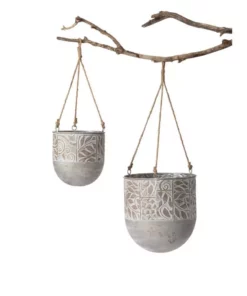 SULLIVANS Multi-Color Metal Hanging Planters (Set of 2)