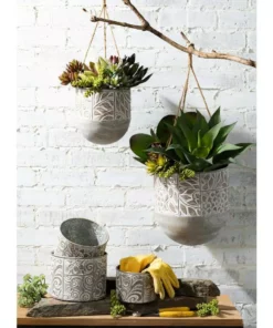 SULLIVANS Multi-Color Metal Planter (Set of 3) -Outdoor Plant Life multicolor sullivans plant pots met1680 4f 1000