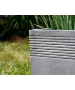 KANTE 15 in. W Square Natural Concrete/Fiberglass Indoor Outdoor Elegant Planter -Outdoor Plant Life natural concrete kante plant pots osf0128b c80021 44 1000