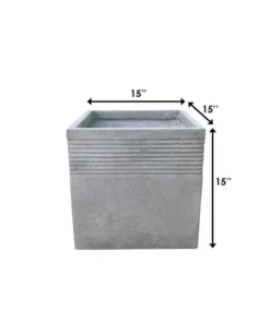KANTE 15 in. W Square Natural Concrete/Fiberglass Indoor Outdoor Elegant Planter -Outdoor Plant Life natural concrete kante plant pots osf0128b c80021 d4 1000