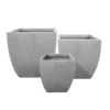 KANTE Square Natural Finish Lightweight Concrete & Weather Resistant Fiberglass Planters with Drainage Holes (Set of 3) -Outdoor Plant Life natural concrete kante plant pots rf0126abc c80021 64 1000