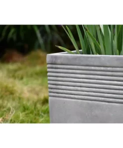 KANTE Small 15 in. Tall Natural Lightweight Concrete Modern Square Outdoor Planter -Outdoor Plant Life natural concrete kante plant pots rf0128b c80021 1d 1000