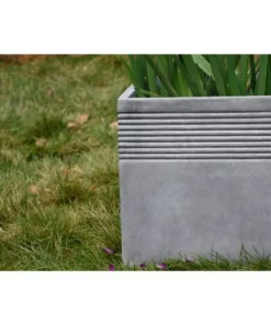 KANTE Small 15 in. Tall Natural Lightweight Concrete Modern Square Outdoor Planter -Outdoor Plant Life natural concrete kante plant pots rf0128b c80021 40 1000