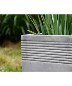 KANTE Small 15 in. Tall Natural Lightweight Concrete Modern Square Outdoor Planter -Outdoor Plant Life natural concrete kante plant pots rf0128b c80021 44 1000