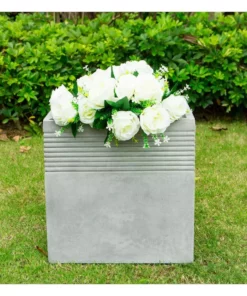 KANTE Small 15 in. Tall Natural Lightweight Concrete Modern Square Outdoor Planter -Outdoor Plant Life natural concrete kante plant pots rf0128b c80021 c3 1000