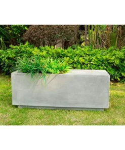 KANTE 37.4 in. L Natural Lightweight Concrete Modern Square Outdoor Planter -Outdoor Plant Life natural concrete kante plant pots rf0151a c80021 e1 1000