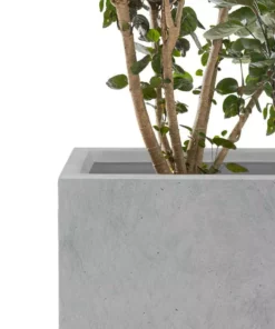 KANTE 6.89"W x 19.49"L x 15.94"H Rectangular Natural Finish Lightweight Concrete and Fiberglass Long Planter w/ Drainage Hole -Outdoor Plant Life natural concrete kante plant pots rf0260a c80021 1f 1000