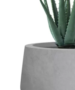 KANTE 21.6", 16.9", and 12.5"W Round Natural Concrete Elegant Planters, Set of 3 Outdoor Indoor Seamless w/ Drainage Hole -Outdoor Plant Life natural concrete kante plant pots rf2015021abc c80021 1f 1000