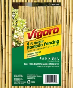 Vigoro 4 ft. H x 6 ft. W Natural Bamboo Fence -Outdoor Plant Life natural vigoro garden fencing 4477405 4f 1000