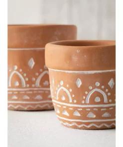 SULLIVANS Orange Cement Planter (Set of 2) -Outdoor Plant Life orange sullivans plant pots cmt1180 4f 1000