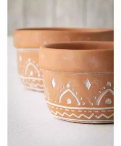 SULLIVANS Orange Cement Dish Garden Pot (Set of 2) -Outdoor Plant Life orange sullivans plant pots cmt1181 4f 1000