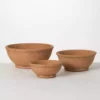SULLIVANS Adobe Cement Dish Planter - Set of 3 -Outdoor Plant Life orange sullivans plant pots cmt1218 64 1000