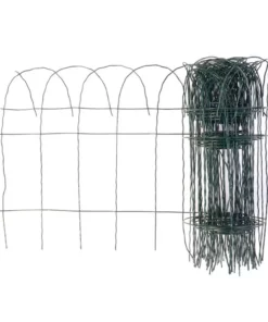 Vigoro 14 in. x 20 ft. Rolled Metal Garden Fence, Green