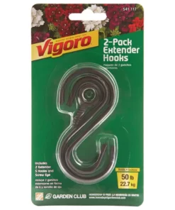 Vigoro 1.77 in. x 0.157 in. x 3.35 in. Black Metal Extender Hooks (2-Pack) -Outdoor Plant Life powder coating vigoro plant hangers 541117 a0 1000