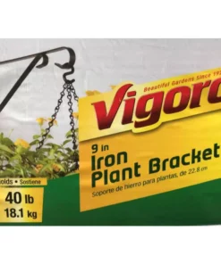 Vigoro 9.81 in. x 0.625 in. x 4.5 in. Black Iron Plant Bracket -Outdoor Plant Life powder coating vigoro plant hangers 570591 1d 1000