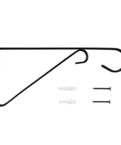 Vigoro 9.81 in. x 0.625 in. x 4.5 in. Black Iron Plant Bracket -Outdoor Plant Life powder coating vigoro plant hangers 570591 77 1000