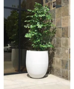 KANTE 21.7 in. H Round Pure White Concrete Indoor Outdoor Modern Tall Planter 17 KANTE 21.7 in. H Round Pure White Concrete Indoor Outdoor Modern Tall Planter -Outdoor Plant Life pure white kante plant pots osc0066a c80011 1f 1000