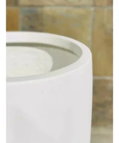 KANTE 21.7 in. H Round Pure White Concrete Indoor Outdoor Modern Tall Planter 14 KANTE 21.7 in. H Round Pure White Concrete Indoor Outdoor Modern Tall Planter -Outdoor Plant Life pure white kante plant pots osc0066a c80011 66 1000